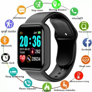 Y68 Smart Watch Heart Rate Oxygen Blood Pressure